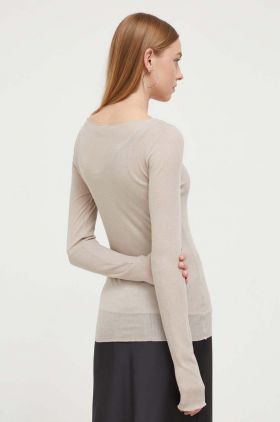 Abercrombie & Fitch longsleeve culoarea bej