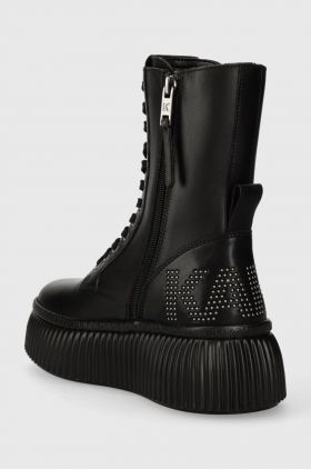 Karl Lagerfeld cizme de piele KREEPER LO KC femei, culoarea negru, cu platforma, KL42375