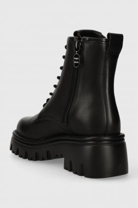 Karl Lagerfeld cizme de piele KOMBAT KC femei, culoarea negru, cu platforma, KL45350