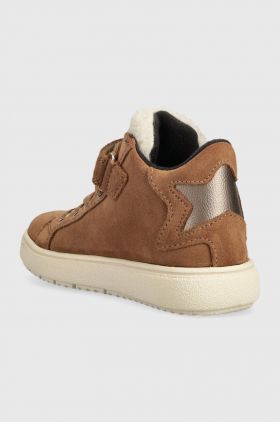 Geox sneakers de piele întoarsă pentru copii J36HYC 022BH J THELEVEN WPF culoarea maro