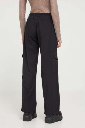 Sixth June pantaloni femei, culoarea negru, drept, high waist