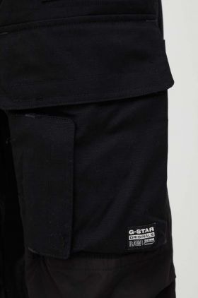 G-Star Raw pantaloni de bumbac culoarea negru, cu fason cargo