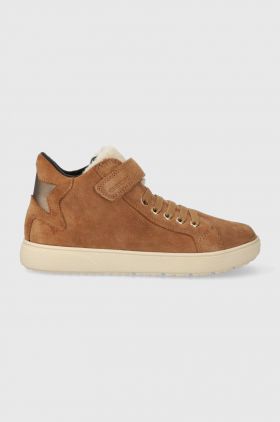 Geox sneakers de piele întoarsă pentru copii J36HYC 022BH J THELEVEN WPF culoarea maro