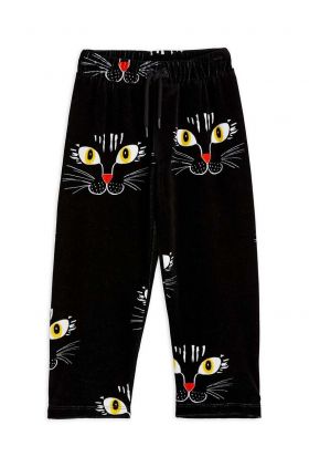 Mini Rodini pantaloni de bumbac pentru copii culoarea negru, modelator