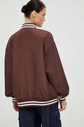 Levi's geaca bomber femei, culoarea maro, de tranzitie