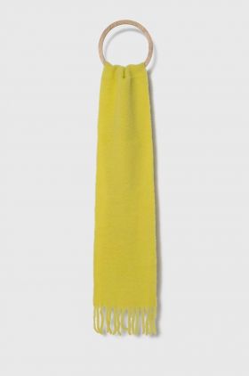 American Vintage esarfa de lana culoarea verde, neted