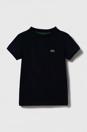 Lacoste tricou de bumbac pentru copii culoarea albastru marin, neted