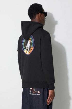 Alpha Industries bluză x Nasa Space Shuttle Hoody bărbați, culoarea negru, cu glugă, cu imprimeu 178317.556