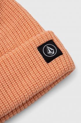 Volcom caciula culoarea portocaliu, din tricot gros