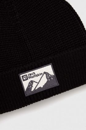 Jack Wolfskin caciula culoarea negru, din tricot gros