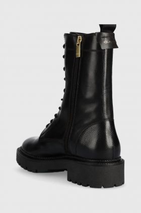 Gant cizme de piele Kelliin femei, culoarea negru, cu toc plat, izolare usoara, 27541350.G00