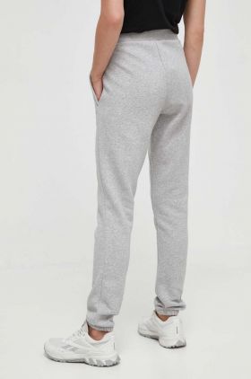 Reebok pantaloni de trening LUX COLLECTION culoarea gri, melanj