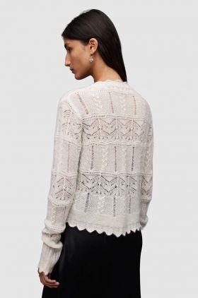 AllSaints cardigan VANESSA CARDIGAN femei, culoarea alb, light