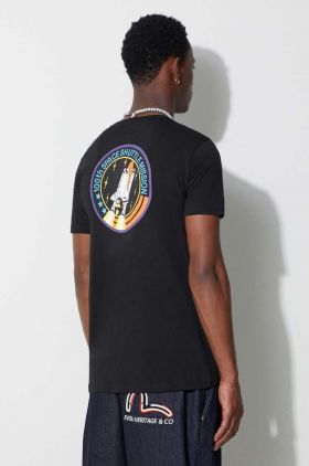 Alpha Industries tricou din bumbac Space Shuttle T culoarea negru, cu imprimeu 176507.556