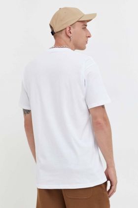 Vans tricou din bumbac culoarea alb, cu imprimeu