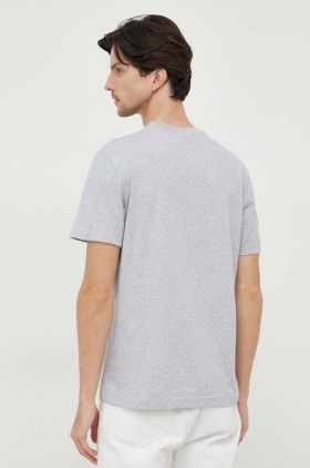 Lacoste tricou din bumbac culoarea gri, cu imprimeu