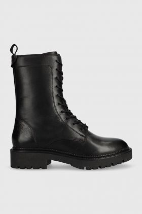 Gant cizme de piele Kelliin femei, culoarea negru, cu toc plat, izolare usoara, 27541350.G00
