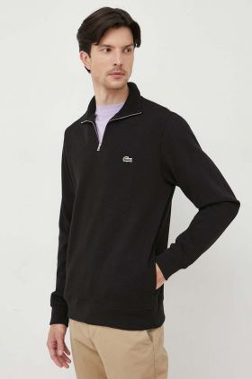 Lacoste pulover de bumbac culoarea negru, cu turtleneck