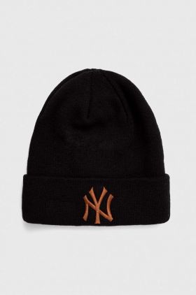 New Era caciula culoarea negru, din tricot gros, NEW YORK YANKEES