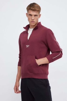 Reebok bluza barbati, culoarea bordo, cu imprimeu