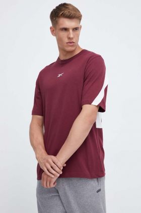 Reebok Classic tricou din bumbac culoarea bordo, cu imprimeu