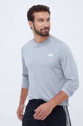 The North Face longsleeve sport Reaxion culoarea gri, melanj