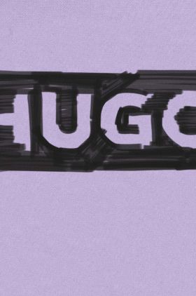 HUGO bluza copii culoarea violet, cu imprimeu