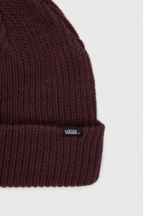 Vans caciula culoarea bordo, din tricot gros