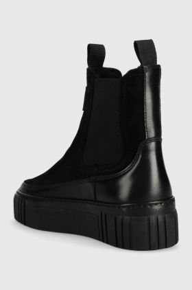 Gant cizme din piele intoarsa Snowmont femei, culoarea negru, cu platforma, izolat, 27553371.G00