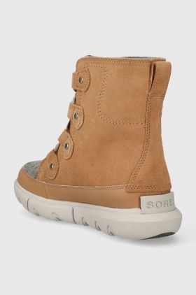 Sorel botine EXPLORER NEXT JOAN WP FE femei, culoarea bej, cu toc plat, izolare usoara, 2068791253