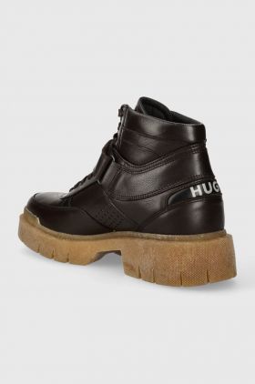 HUGO ghete de piele Denzel barbati, culoarea maro, 50503641