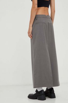 Remain fusta culoarea gri, midi, drept