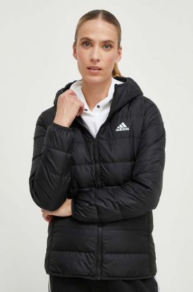 adidas geaca de puf femei, culoarea negru, de tranzitie