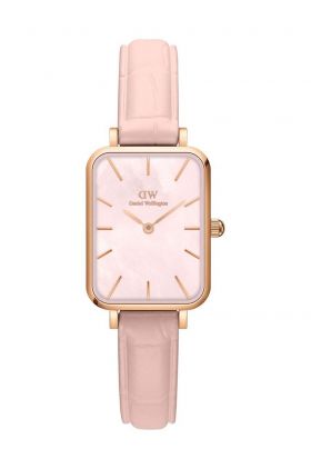 Daniel Wellington ceas Quadro 20X26 Pressed Rouge femei, culoarea roz