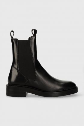 Gant cizme de piele Fallwi femei, culoarea negru, cu toc plat, 27551333.G00