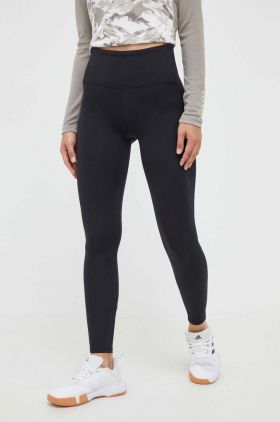 Reebok leggins de antrenament Lux culoarea negru, neted