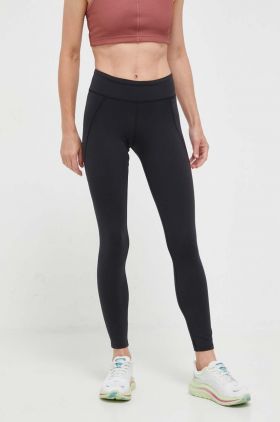 Reebok leggins de antrenament Lux culoarea negru, neted