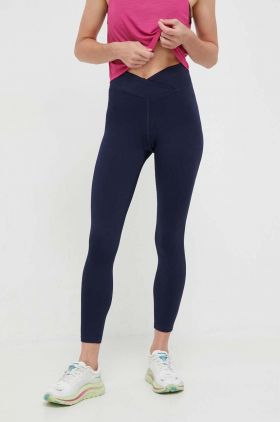 Reebok leggins de antrenament Workout Ready culoarea albastru marin, neted