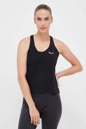 Salewa top sport Lavaredo Hemp Cropped femei, culoarea negru