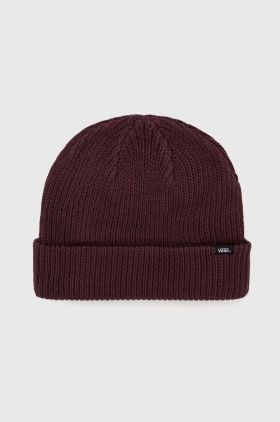 Vans caciula culoarea bordo, din tricot gros