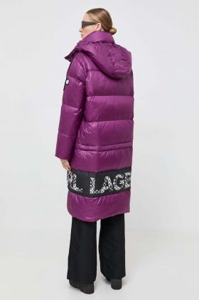 Karl Lagerfeld geaca de puf femei, culoarea violet, de iarna