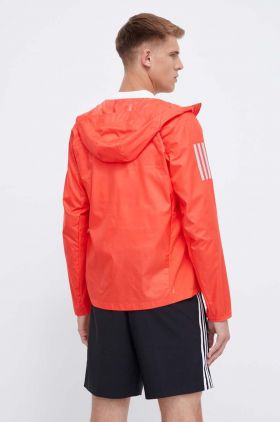 adidas Performance windbreaker Own The Run culoarea rosu, de tranzitie