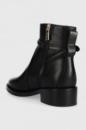 MICHAEL Michael Kors cizme de piele Hamilton femei, culoarea negru, cu toc plat, 40F3HAME5L