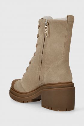 MICHAEL Michael Kors cizme din piele intoarsa Hanley femei, culoarea bej, cu toc drept, izolare usoara, 40F3HYME5S