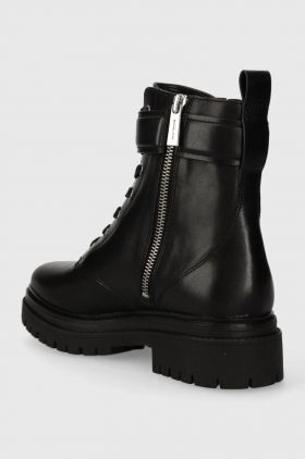 MICHAEL Michael Kors bocanci de piele Parker femei, culoarea negru, cu platforma, 40F3PKFE5L