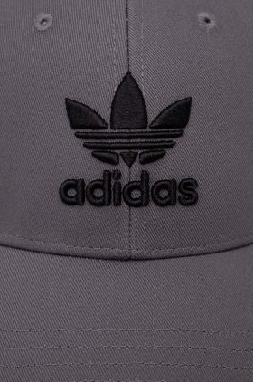 adidas Originals șapcă de baseball din bumbac culoarea gri, cu imprimeu  IL4844