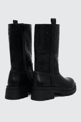 Answear Lab botine femei, culoarea negru, cu platforma