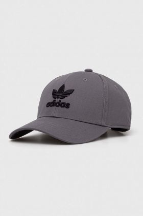 adidas Originals șapcă de baseball din bumbac culoarea gri, cu imprimeu  IL4844