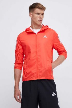 adidas Performance windbreaker Own The Run culoarea rosu, de tranzitie