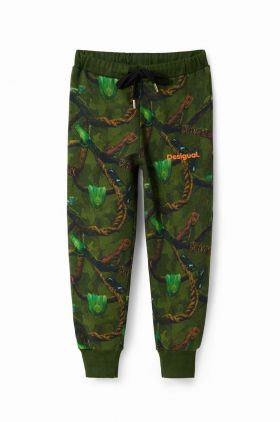 Desigual pantaloni de trening pentru copii culoarea verde, modelator